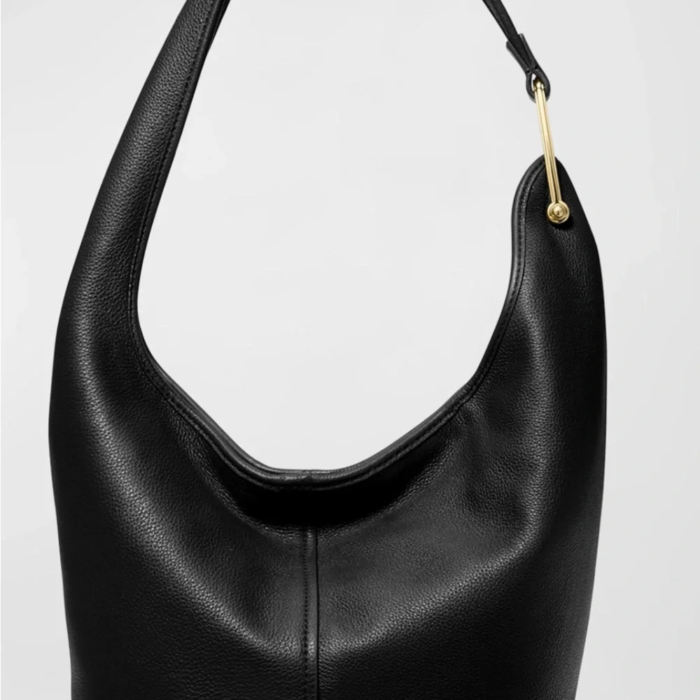 Michael Kors Black Hobo Bag with Gold Accent - Picture 1 of 8